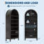 Meuble à chaussures et bibliothèque arqués en bois de 71 po de hauteur, organisateur autoportant à 7 niveaux avec tablettes réglables, rangement pour vestibule, couloir ou chambre à coucher moderne