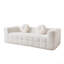 Canapé Boneless, canapé moderne sans os de 84,6 po avec deux coussins décoratifs circulaires, tissu en polyester à poils longs texturé litchi doux pour la peau, canapé en mousse à carreaux à trois places-2019225231-2019225230