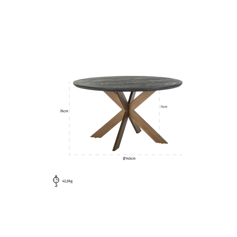 Blackbone Round Solid Oak Dining Table