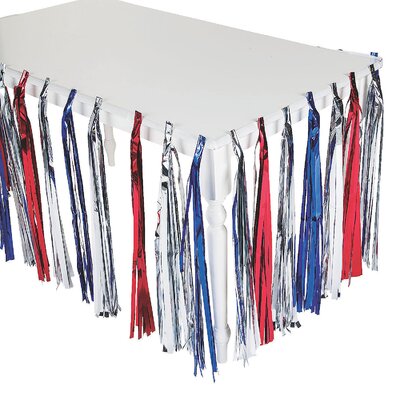 Oriental Trading Company Patriotic Metallic Fringe Tablecloth | Wayfair