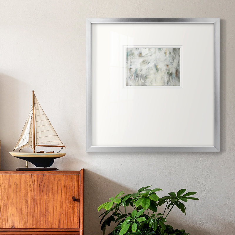 " Joie De Vivre " Painting Print, Gray Framed, 17" H x 17" W x 1.25" D