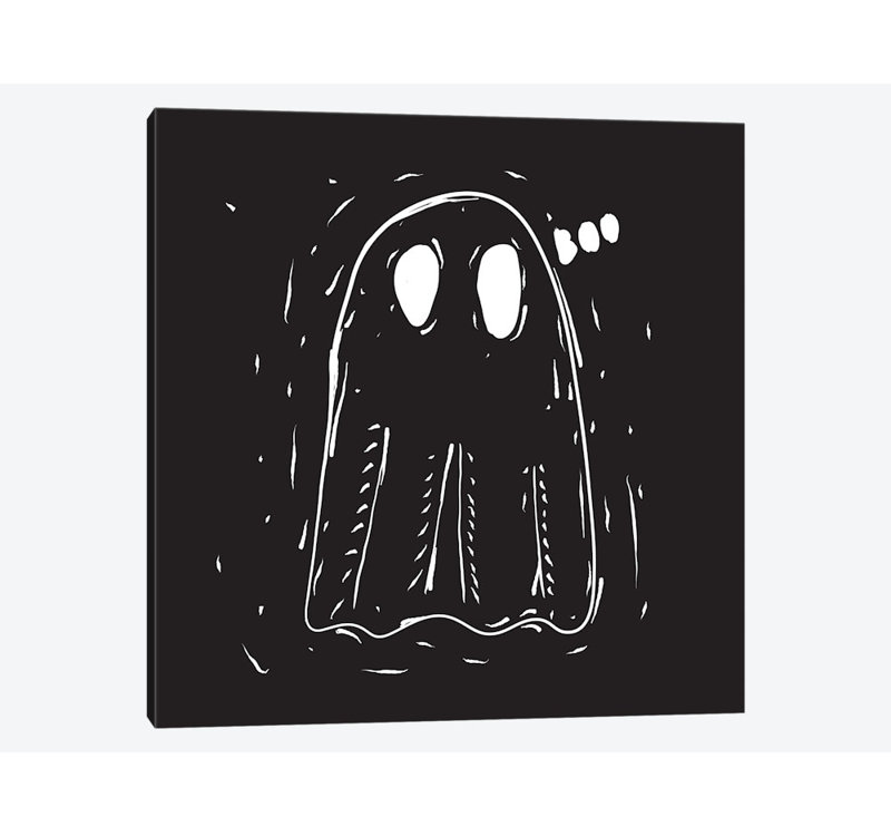 «Spooky Cut Ghost», impression sur toile tendue, H 12 po x l 12 po x P 0,75 po, Toile tendue, Pas de tapis