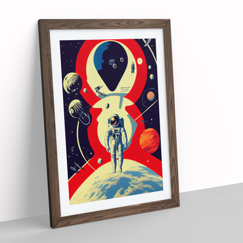Chief Astronaut - Single Picture Frame Print, 46cm H x 34cm W x 2cm D, Walnut