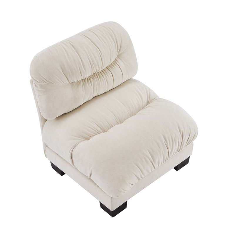 Canapé sans accoudoirs Flora en chenille - beige, Beige