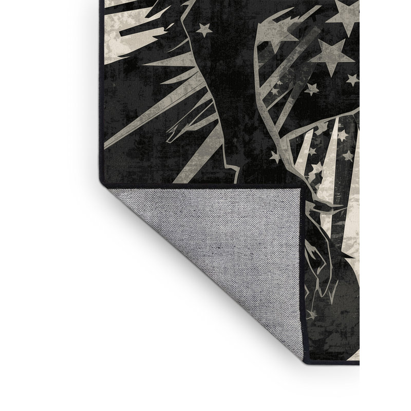 Tapis gris / noir à motif d'étoiles de loup-garou moderne et audacieux lavable à la machine Peirsen, 2 pi x 3 pi