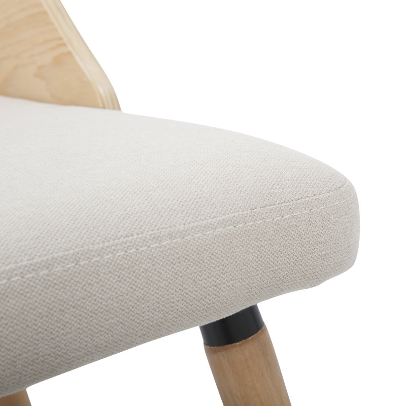 Huitt 18'' H Upholstered Side Chair, Cream/Natural