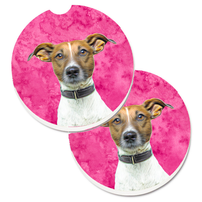 Sous-verre barbu collie voiture, Jack Russell terrier brun