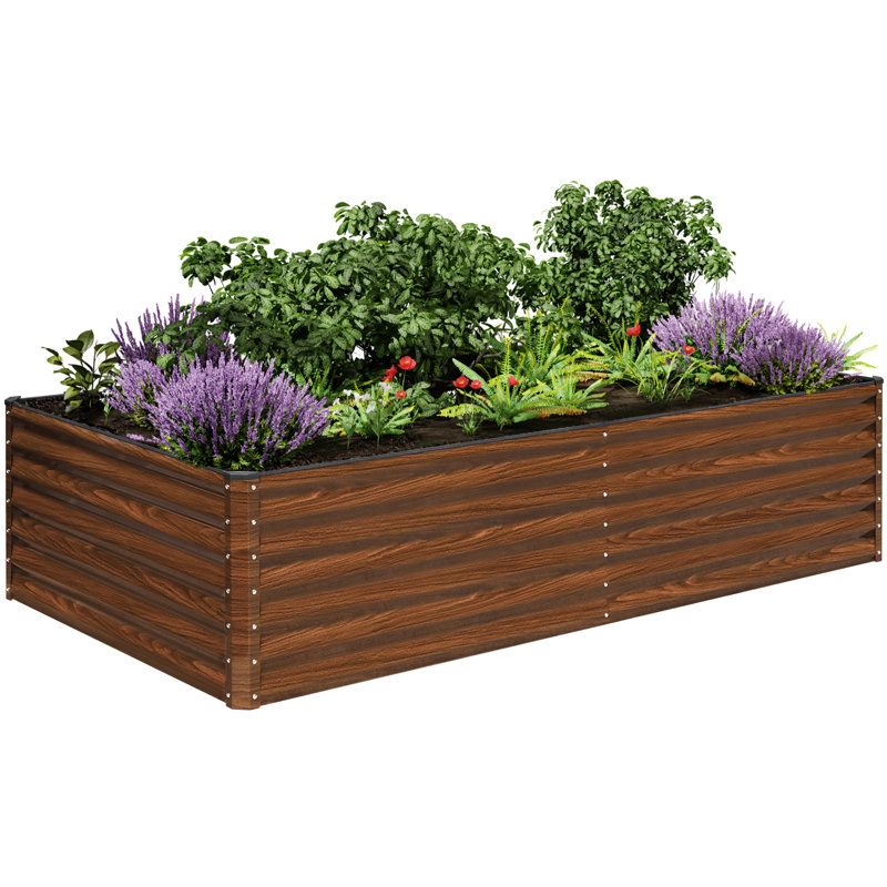  24" Tall Modular Metal Raised Garden Bed Kit, 24" H x 96" W x 48" D