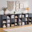 Étagère de rangement de 47 po avec 12 cubes et 2 tiroirs en tissu, bibliothèque en bois rustique noyer et vitrine pour bureau, chambre à coucher, salon et bureau, individuel-481928810-481928811-481928822