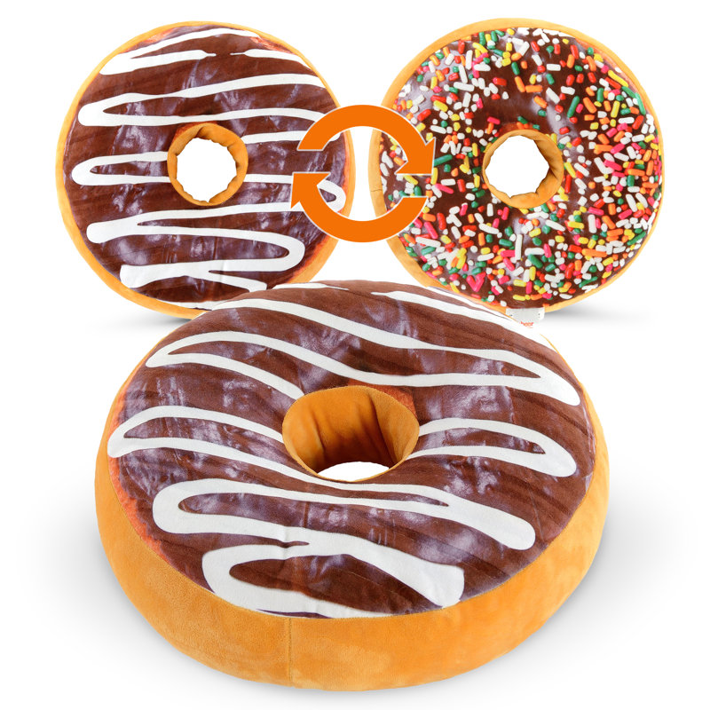  Reversible Plush Donuts Throw Pillow