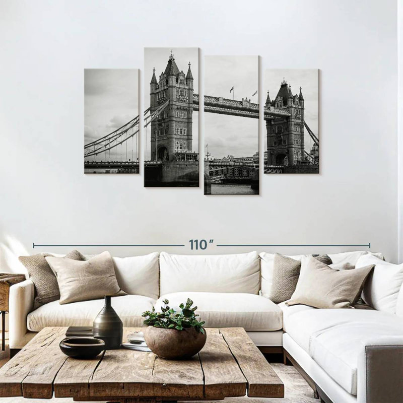 Lilie Tower Bridge In Monochrome, 48'' H x 75'' W