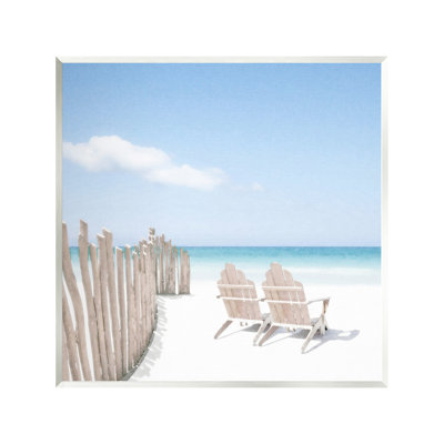 "Minimal Beach Chairs View", art mural sur bois par Noah Bay