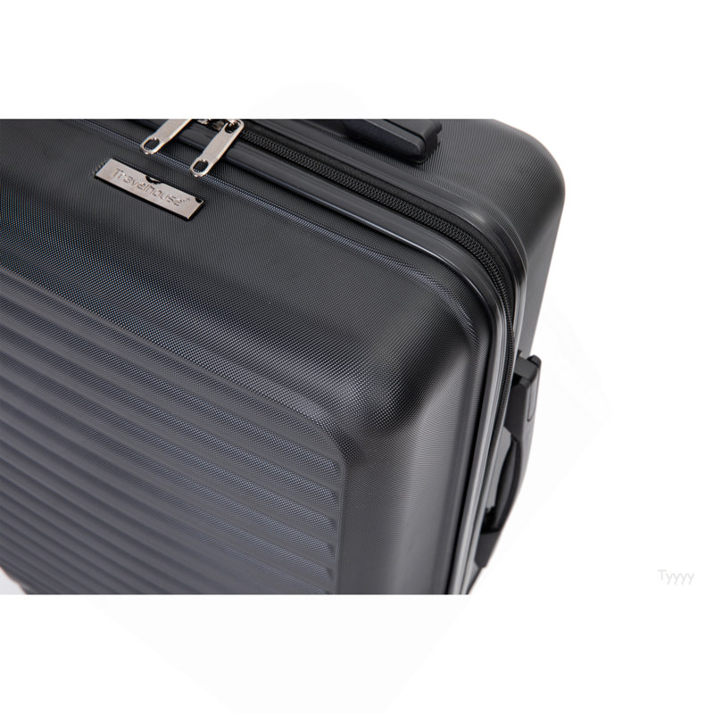 Bagage de cabine, valises à roulettes, valise de transport légère en ABS, bagage rigide, 20 pouces (noir)