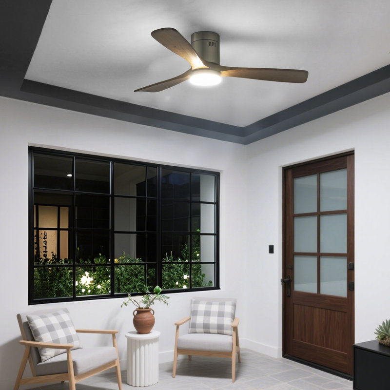 Ferme moderne de 52 po Ventilateur de plafond encastré avec lumières et télécommande