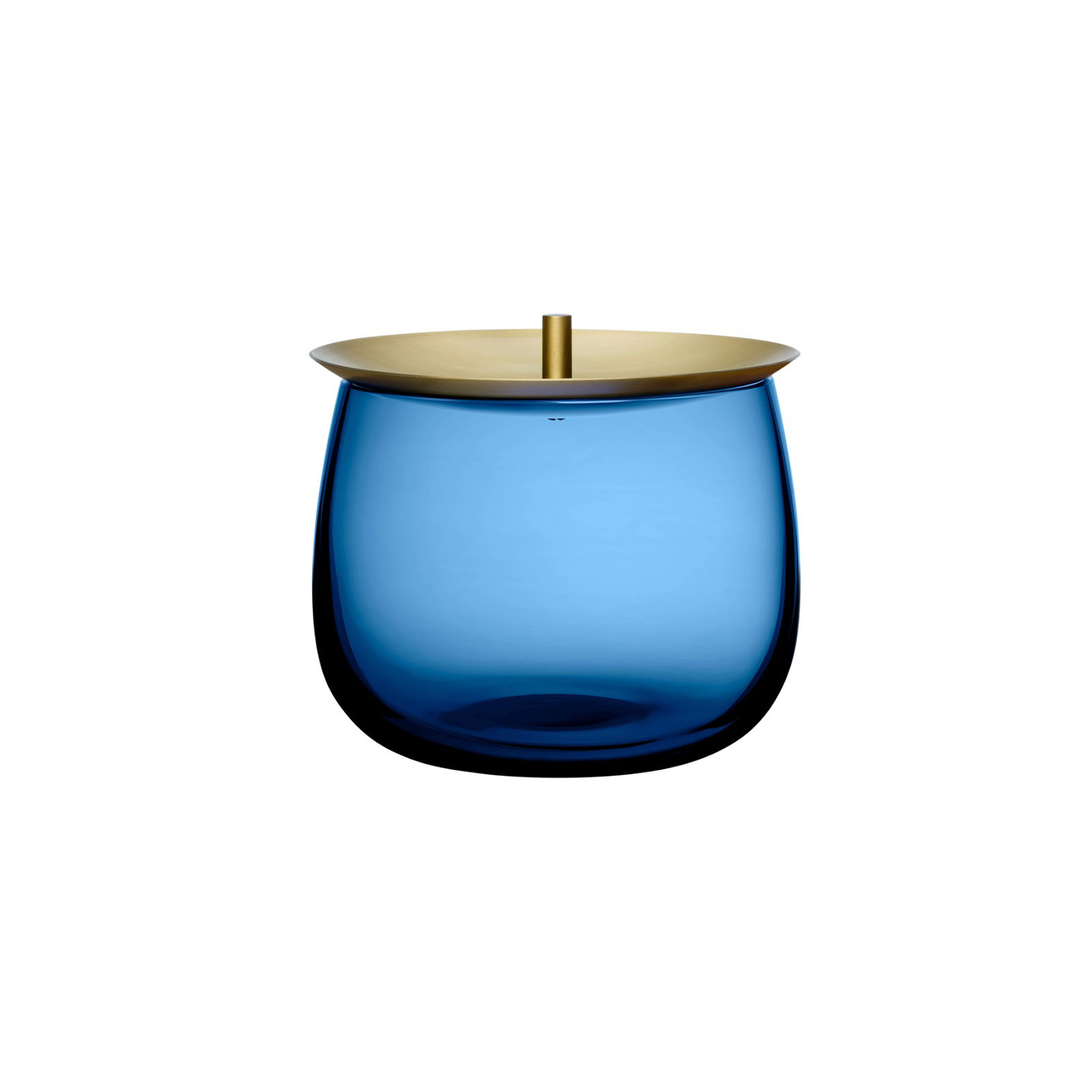 Beret Lead Free Crystal Jar, Cobalt Blue, 4.21" H x 5.12" W x 5.12" D