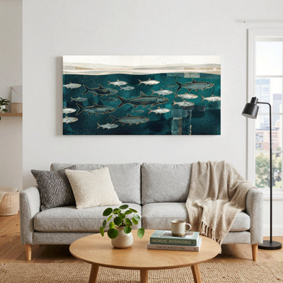«Fish School», ensemble de 1 reproduction d'art sur toile