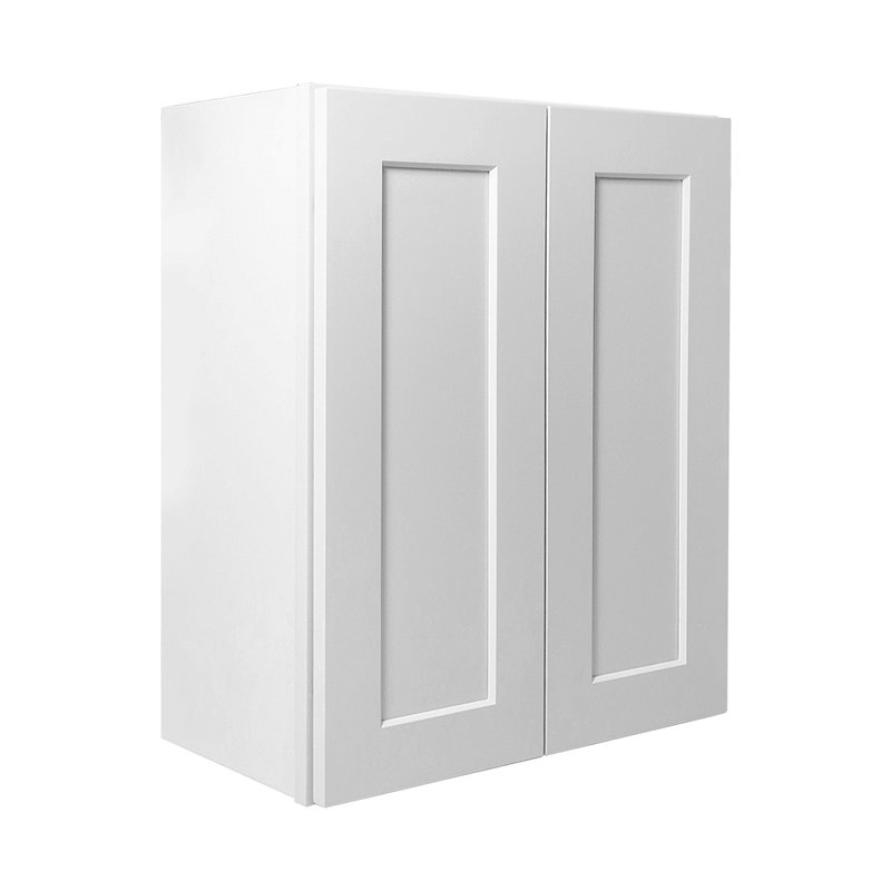 Armoire murale à double porte 36 po en bois massif 36 po avec 2 tablettes réglables prêtes à assembler pour la cuisine, la salle de bain, la buanderie et le garage (l 36 po x P 12 po x H 30 po)