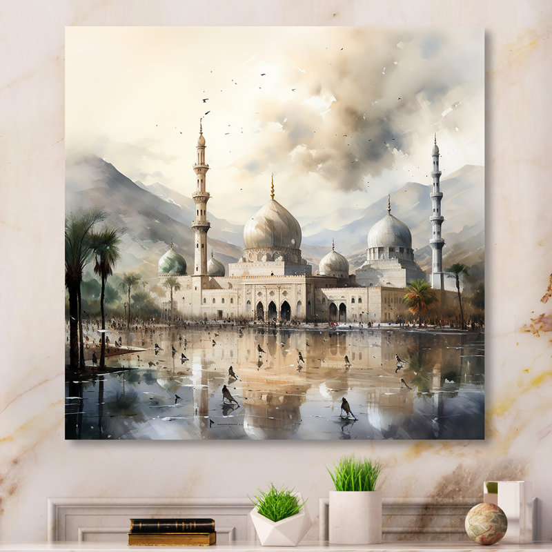 Art mural en métal «Mosquée 3», H 36 po x l 36 po