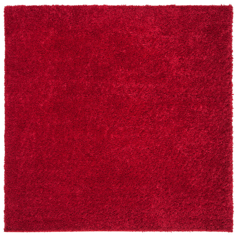 Brittney Performance solid color shag rug, Carré 5 pi 3 po, Red