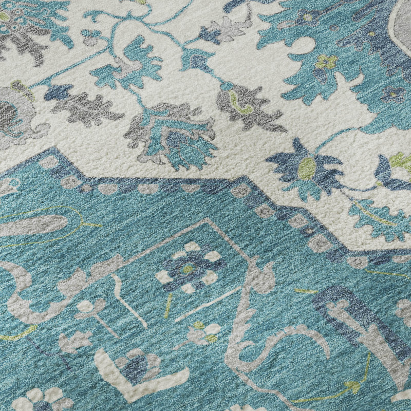 Tapis oriental Jelinek AMF985 lavable à la machine de qualité supérieure, Tapis de couloir 2 pi 3 po x 7 pi 6 po