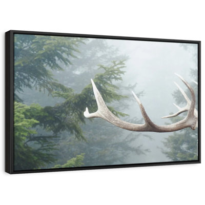 Deer Antler And Pines Canvas Print