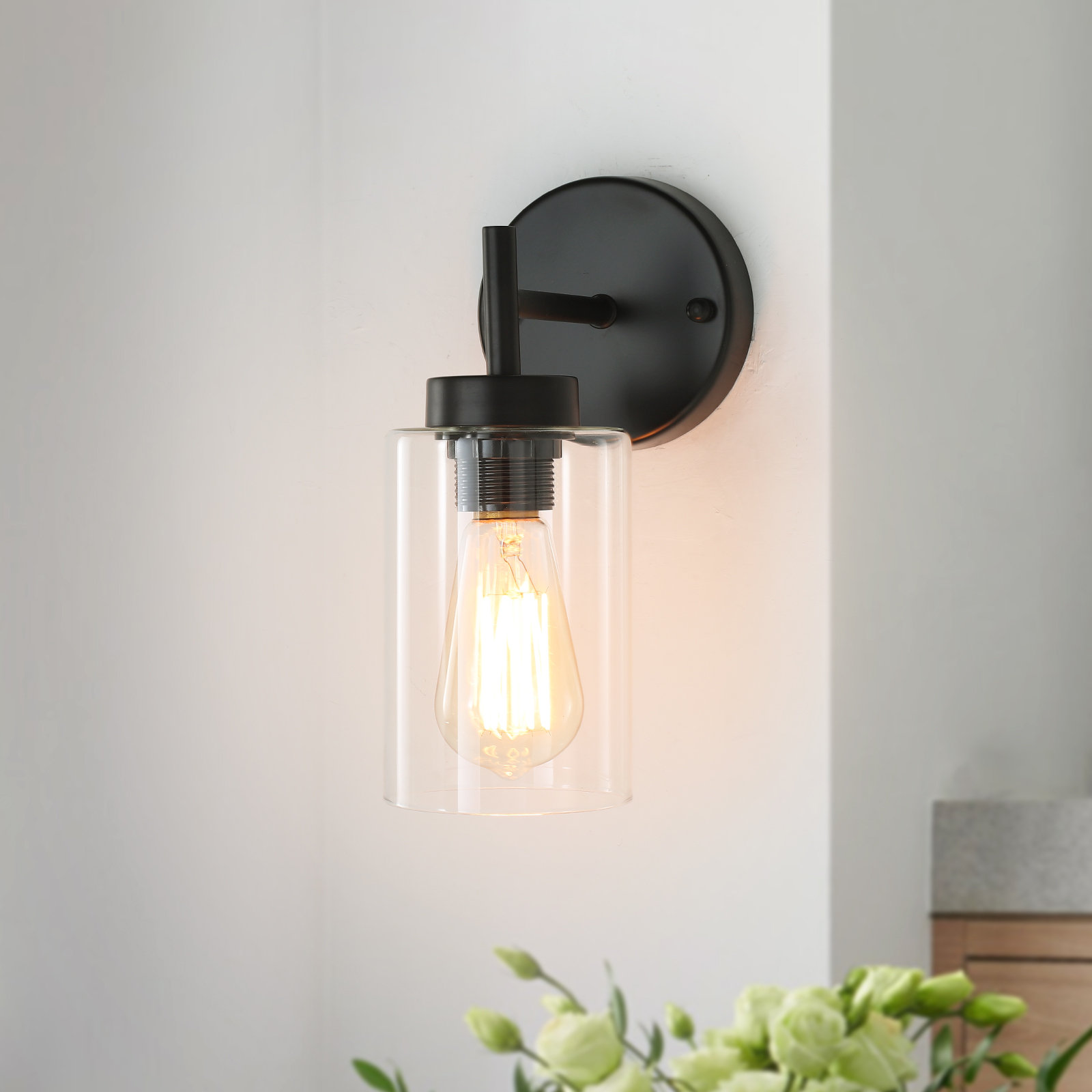 Breakwater Bay Alacam Dimmable Bath Sconce Wall Light with Glass Shade ...