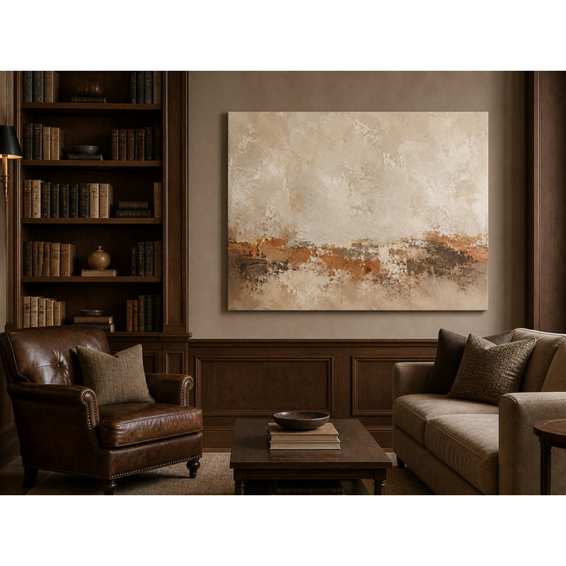 horizon enveloppé de rouille abstrait, L 48 po x H 36 po x P 1,5 po