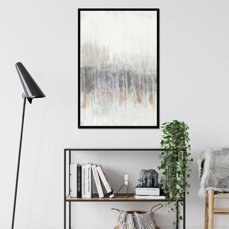 Neutral Wave I by Jennifer Goldberger - Painting, Black Framed Paper Print, 34cm H x 24cm W