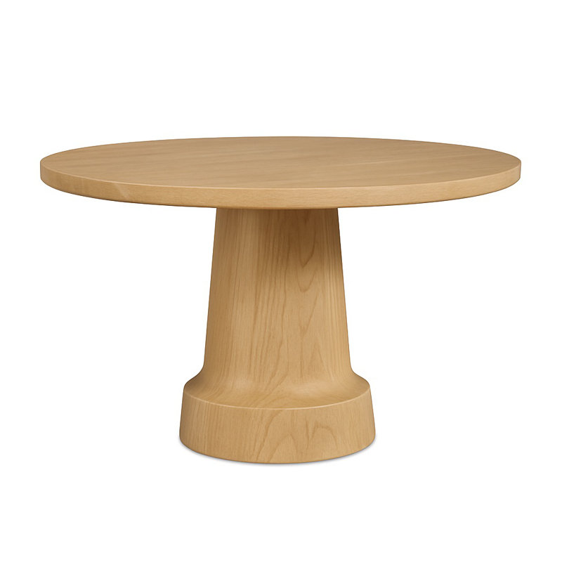 Lempa Round Solid Wood Dining Table, Brass
