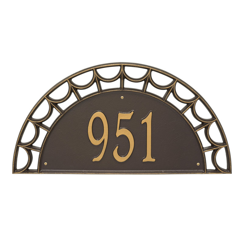 Signature Series 1-Line Wall Address Plaque, Bronze, Gold, Yes