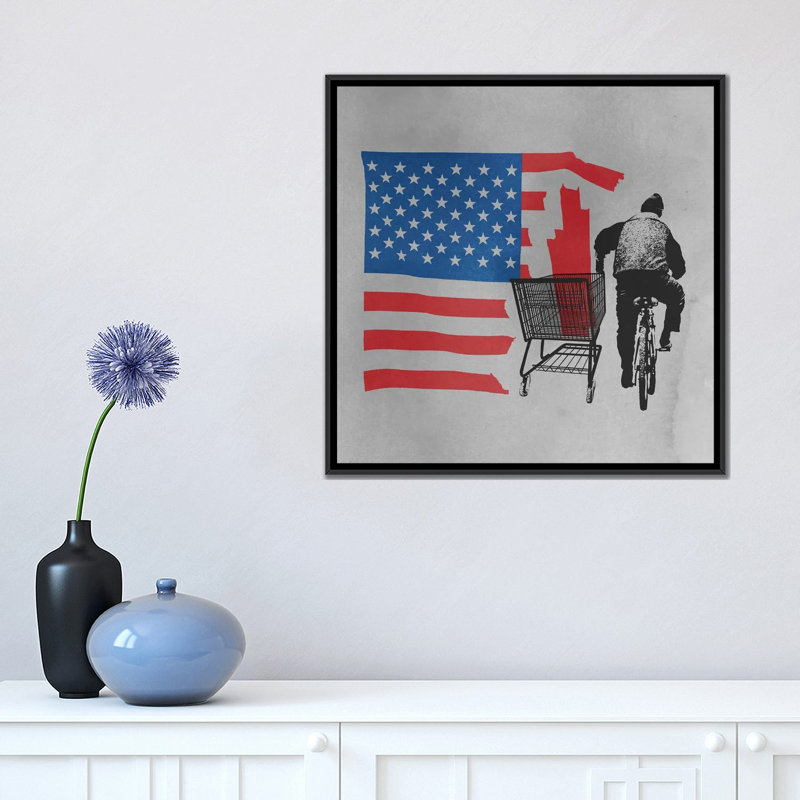 « rebutée », reproduction d’impression sur toile, H 18 po x l 18 po x P 1,5 po, Toile avec cadre noir, Pas de tapis
