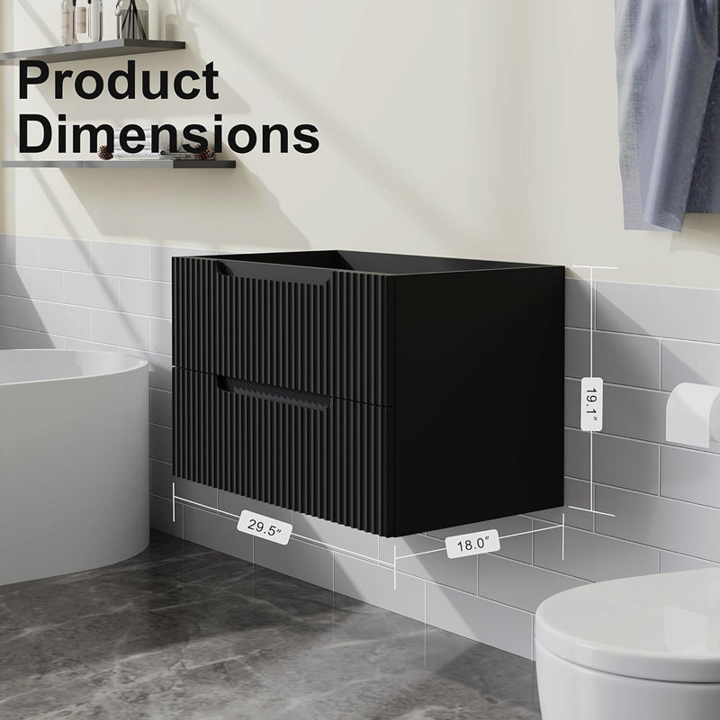 Meuble-lavabo mural flottant de 30 po Goodyo, 30"