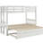 Twin over Pull-out Bunk Bed with Trundle, White-129460392