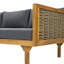 Lit de jour 3 places avec accoudoirs d'extérieur, coussin gris foncé, base en bois, assise et dossier à lattes, housse de coussin d'eau, 31,62 po, assemblage requis, surface, profondeur de produit 68,23 po,