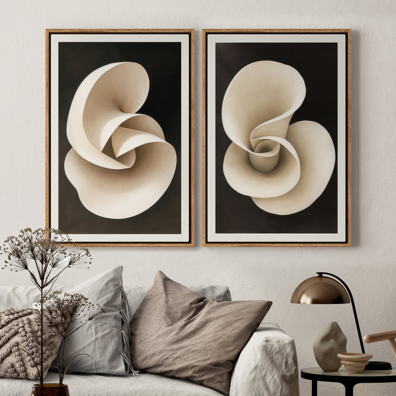 Art mural encadré sur toile, rétro muraux abstraits pour chambre à coucher, Naturel, H 24 po x l 16 po