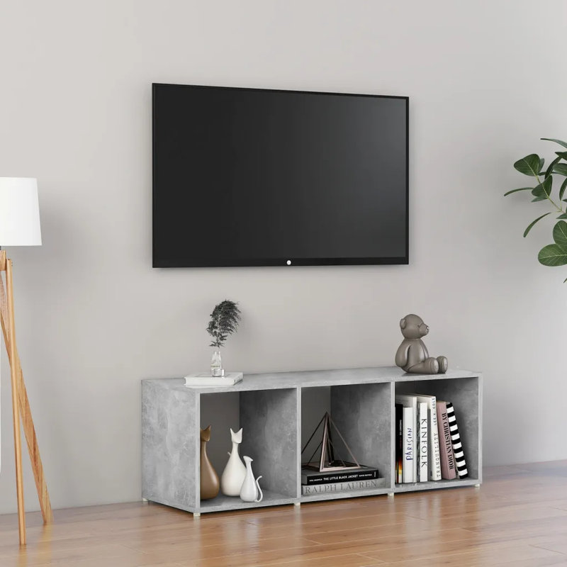Dorline Unfinished TV Stand for TVs up to 48", Concrete Grey