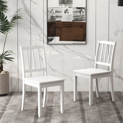 Ensemble de 2 chaises de salle à manger en bois Costway avec pieds en bois d'hévéa et dossier courbé pour la cuisine