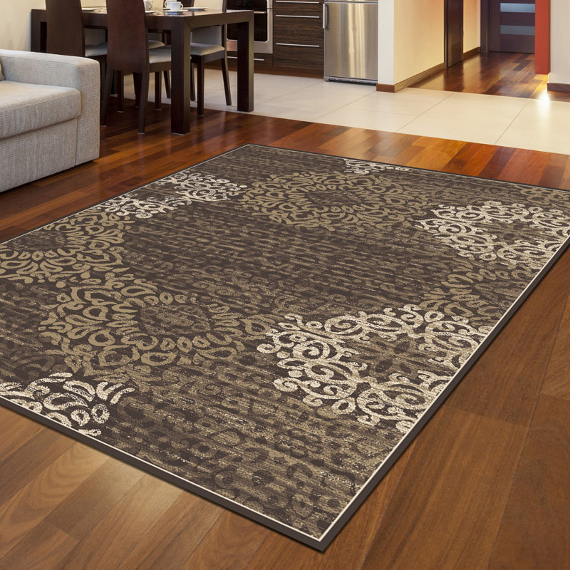 Tapis brun / ivoire Pisa, Rectangle 5 pi 3 po x 7 pi 10 po