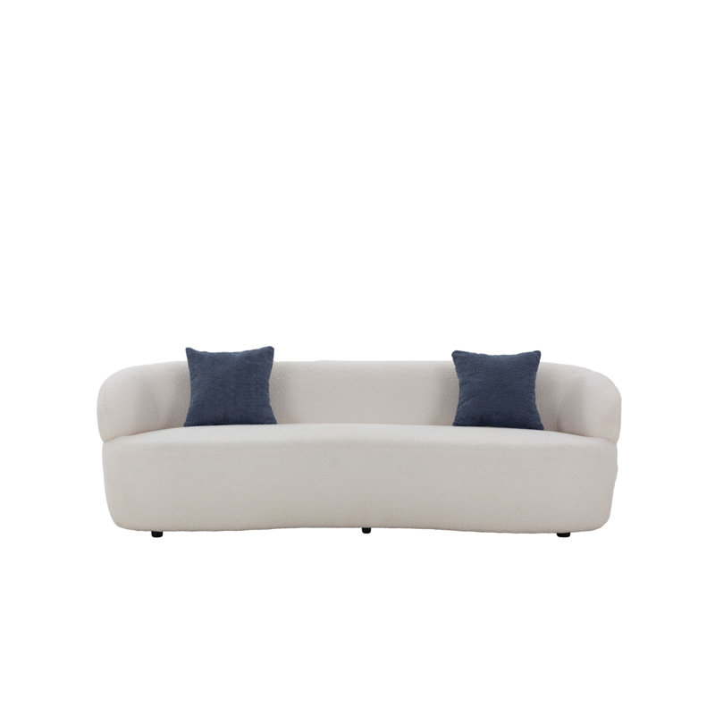 Canapé courbé Mid-Century moderne, canapé 3 places Cloud, Beige