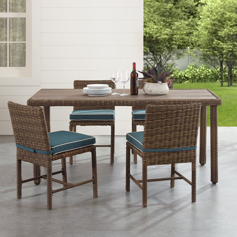 Awa 4 - Person Patio Dining Set with Rectangular Table , Cushions Included