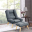 Denzel Upholstered Accent Chair with Footstool-626328186