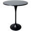  Table de salle à manger ronde de 36 po de hauteur avec plateau en panneau de fibres à densité moyenne et base en acier noir-133312916