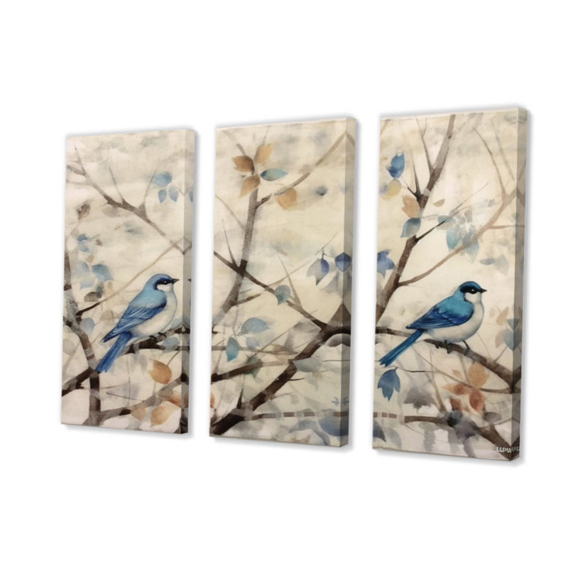 "Bluebird Serenade", art mural sur toile, H 28 po x l 36 po x P 1 po