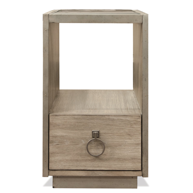 Table de bout avec rangement en verre Regan