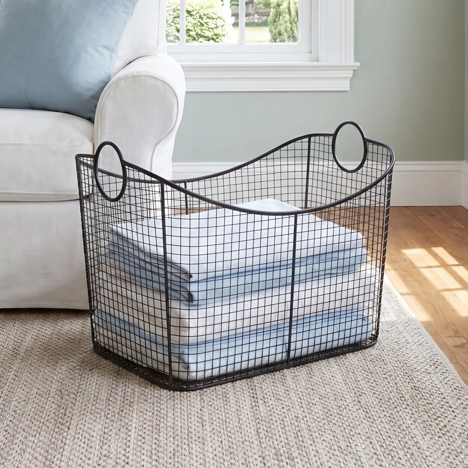 Metal Storage Basket, Black