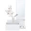 Console à 3 tablettes avec tiroir complet et miroir intégré blanc - modèle, élégant et large de 23,6 po blanc-121070250