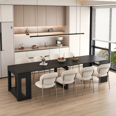 Table de salle à manger extensible en bois, console rectangulaire pliable extensible pouvant accueillir 1 à 10 personnes, mobilier multifonctionnel pour la cuisine, le salon et la salle de réunion