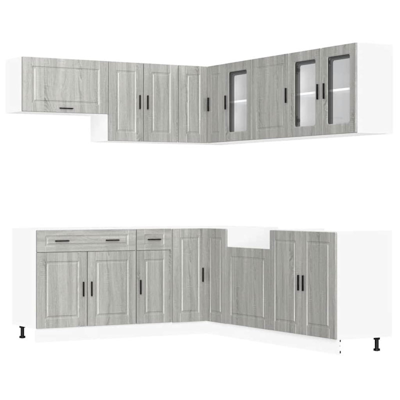 Maribeth 11 Piece Kitchen Cabinet Set, Grey Sonoma