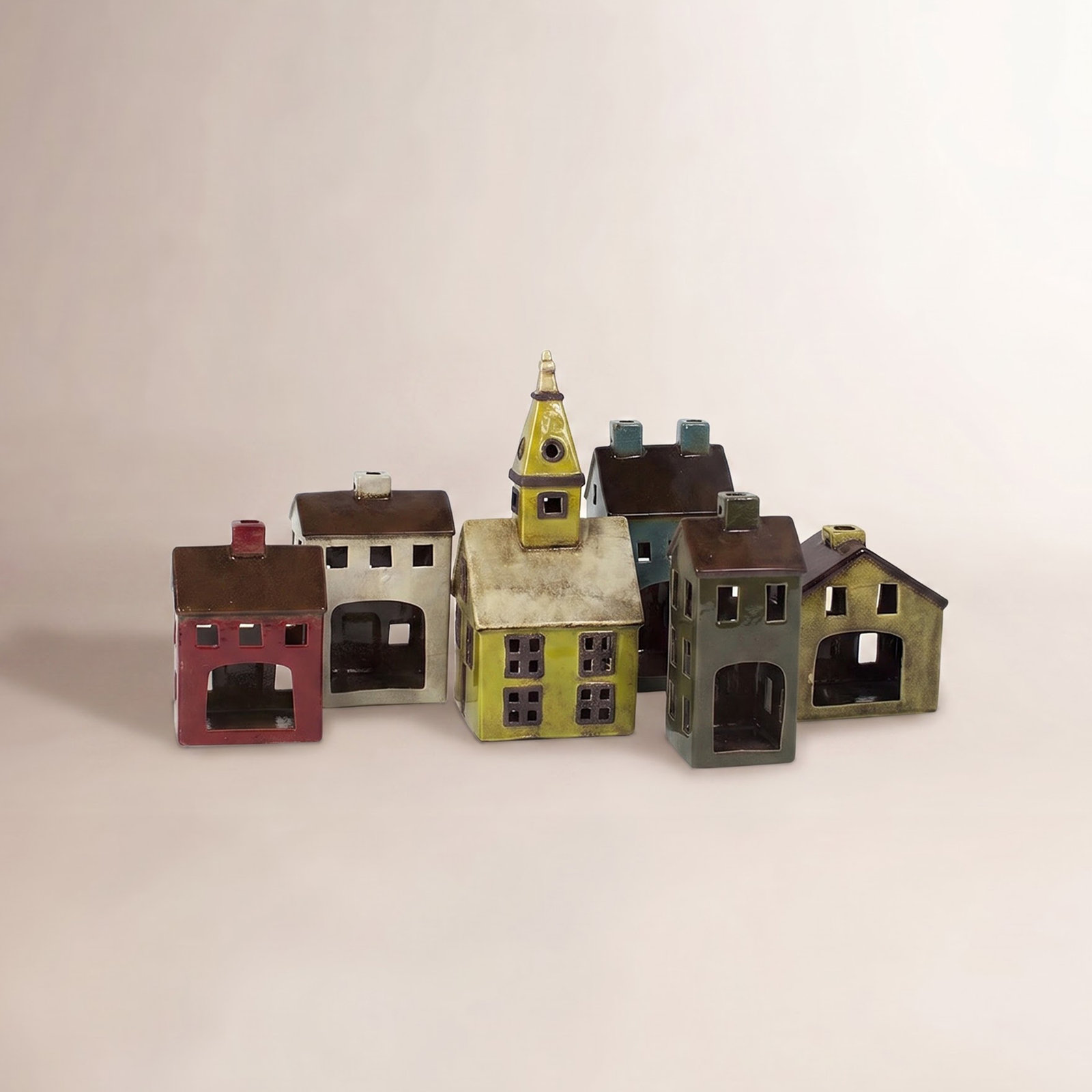 6-Piece Christmas Village Decor Set