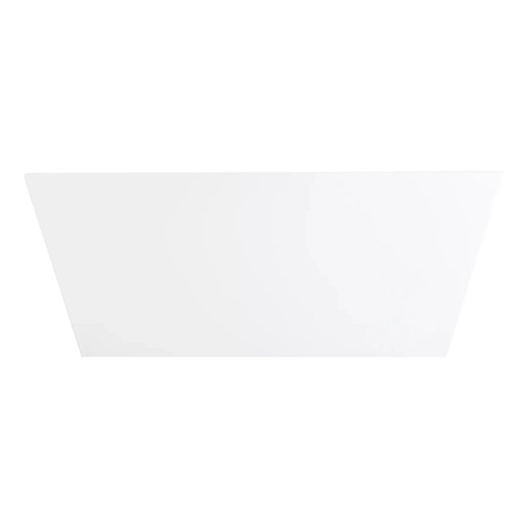 Hibiscus Rectangular Acrylic Soaking Tub with Integrated Drain, Overflow, and Tap Deck